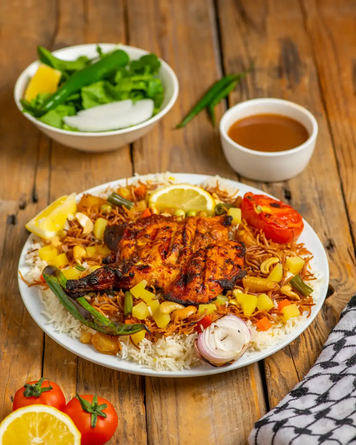دجاج مشوي مع الأرز